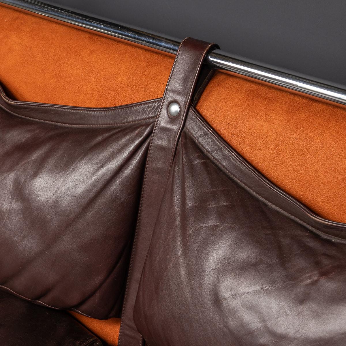 A 20th Century Italian Brown Leather Sofa By Gae Aulenti For Poltronova c.1962 For Sale 12