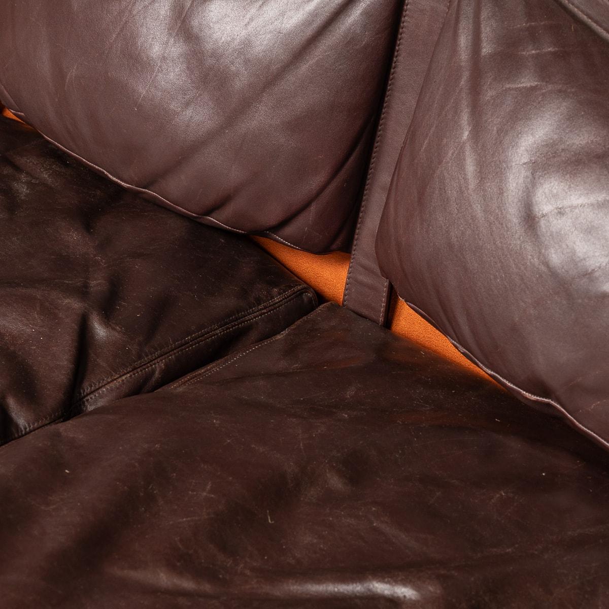 A 20th Century Italian Brown Leather Sofa By Gae Aulenti For Poltronova c.1962 For Sale 13