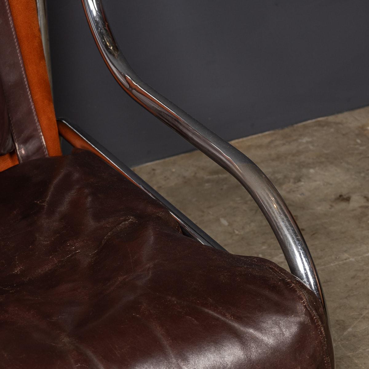 A 20th Century Italian Brown Leather Sofa By Gae Aulenti For Poltronova c.1962 For Sale 1