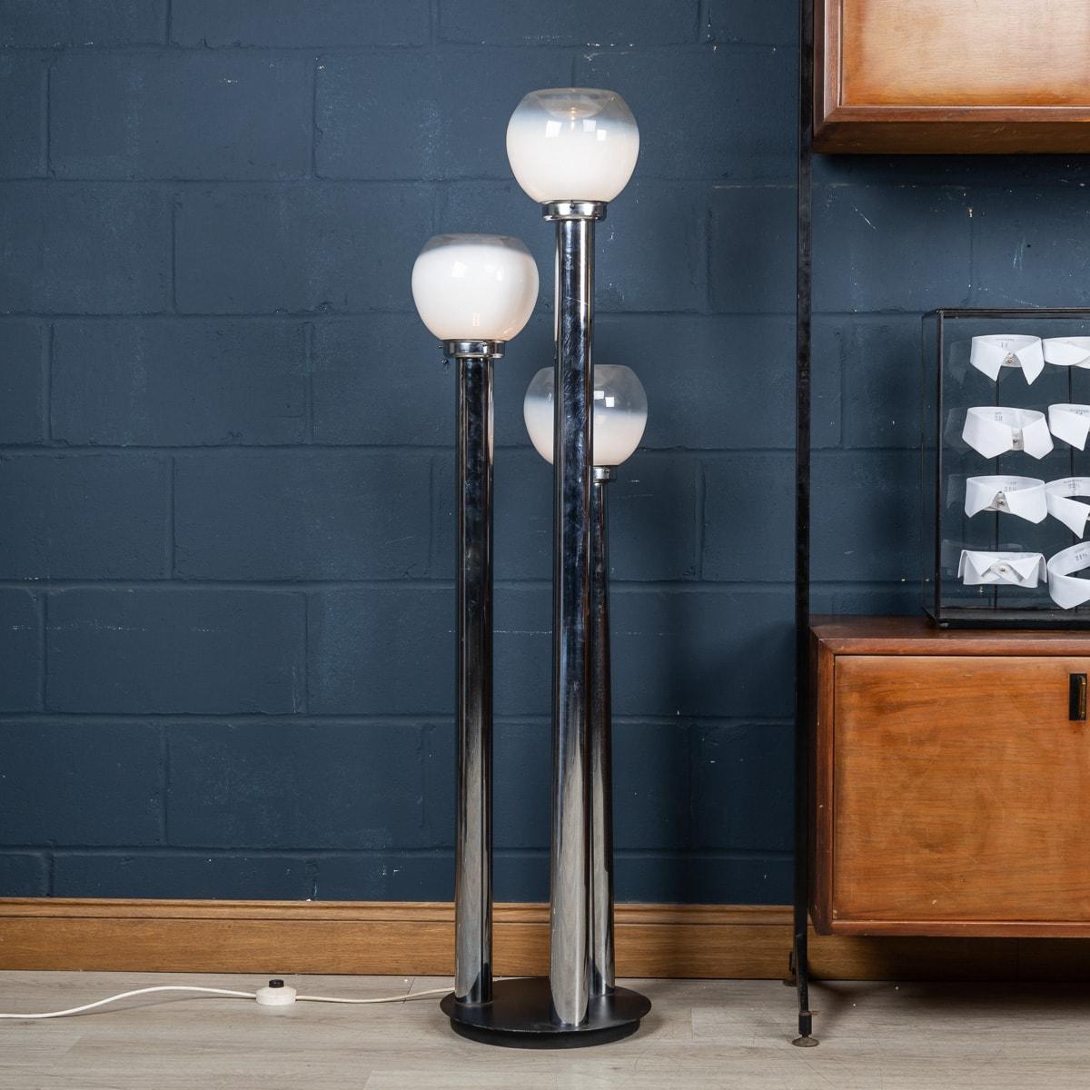 Other A 20th Century Italian Chrome & Glass Floor Lamp By Mazzega, Venice c.1970