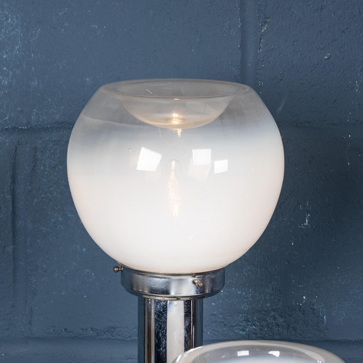 A 20th Century Italian Chrome & Glass Floor Lamp By Mazzega, Venice c.1970 3