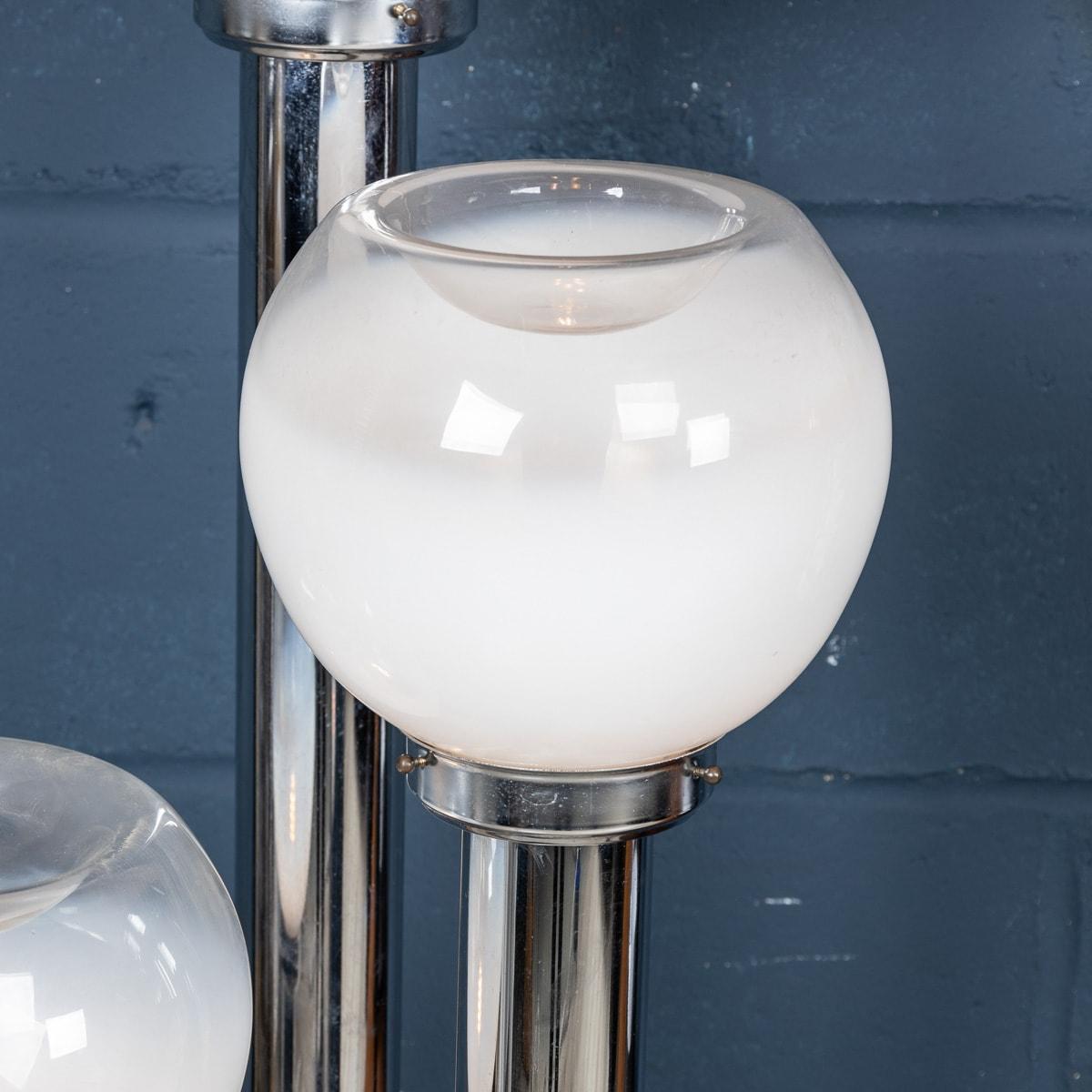 A 20th Century Italian Chrome & Glass Floor Lamp By Mazzega, Venice c.1970 4