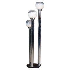 A 20th Century Italian Chrome & Glass Floor Lamp By Mazzega, Venice c.1970