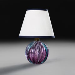 A 20th Century Italian Purple Murano Glass Bullicante Lamp by Seguso