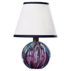 A 20th Century Italian Purple Murano Glass Bullicante Lamp by Seguso