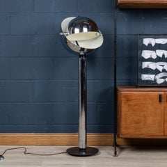 Lampada da terra italiana "Space Age" del XX secolo in cromo c.1970