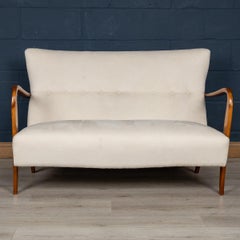 A 20th Century Italian White Chamois Leather Sofa In The Manner Of Paolo Buffa