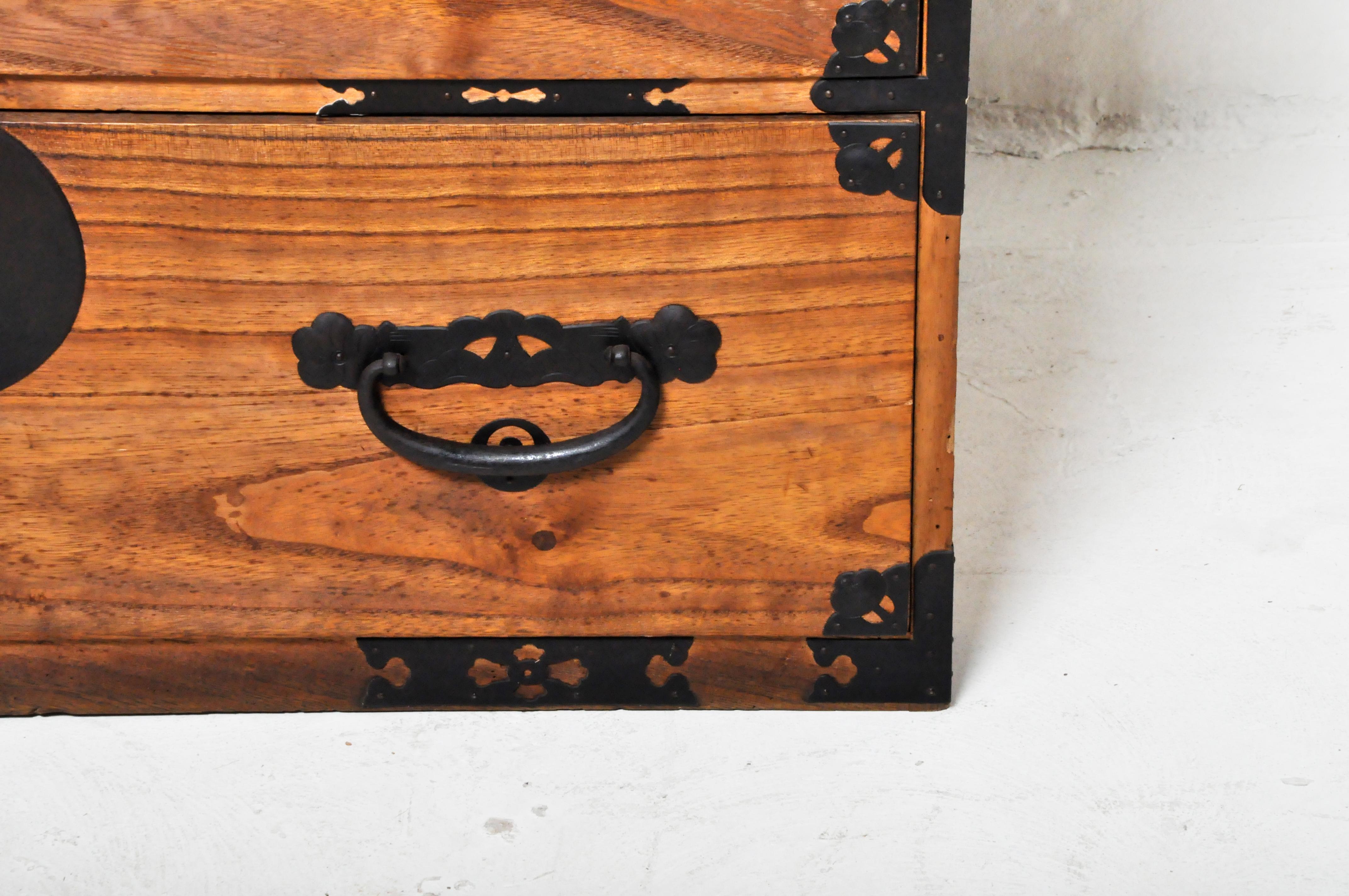 20th Century Japanese Tansu Chest in Two Parts 7