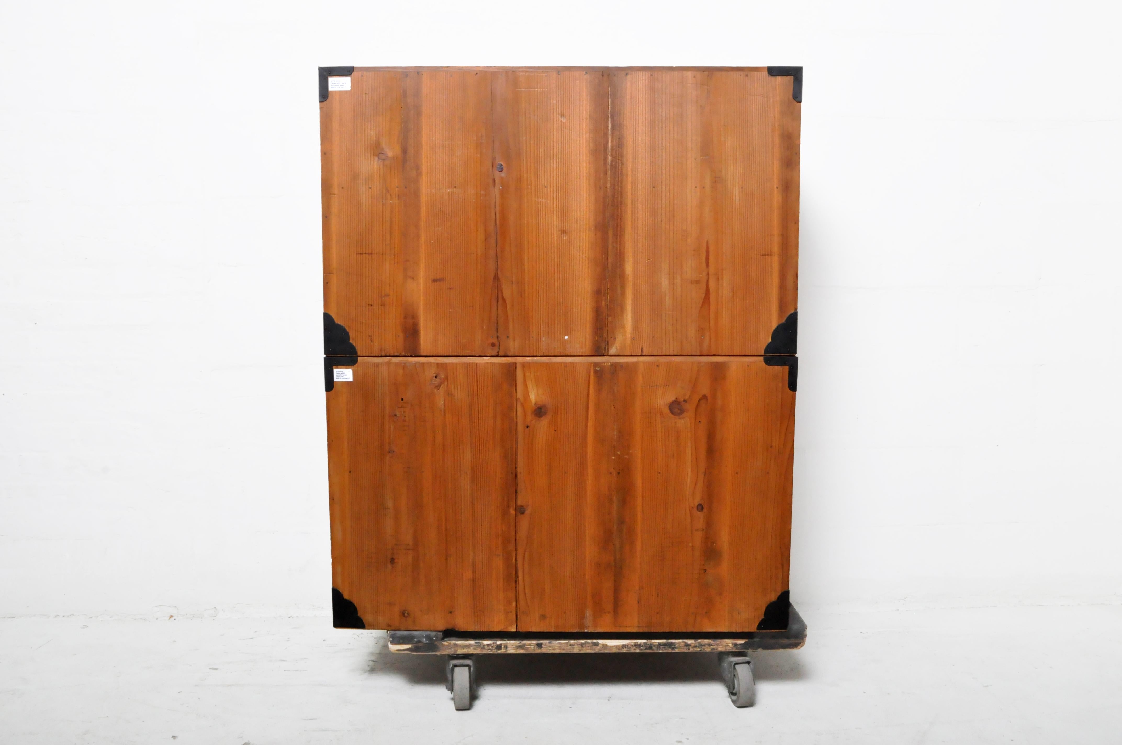 Pine 20th Century Japanese Tansu Chest in Two Parts