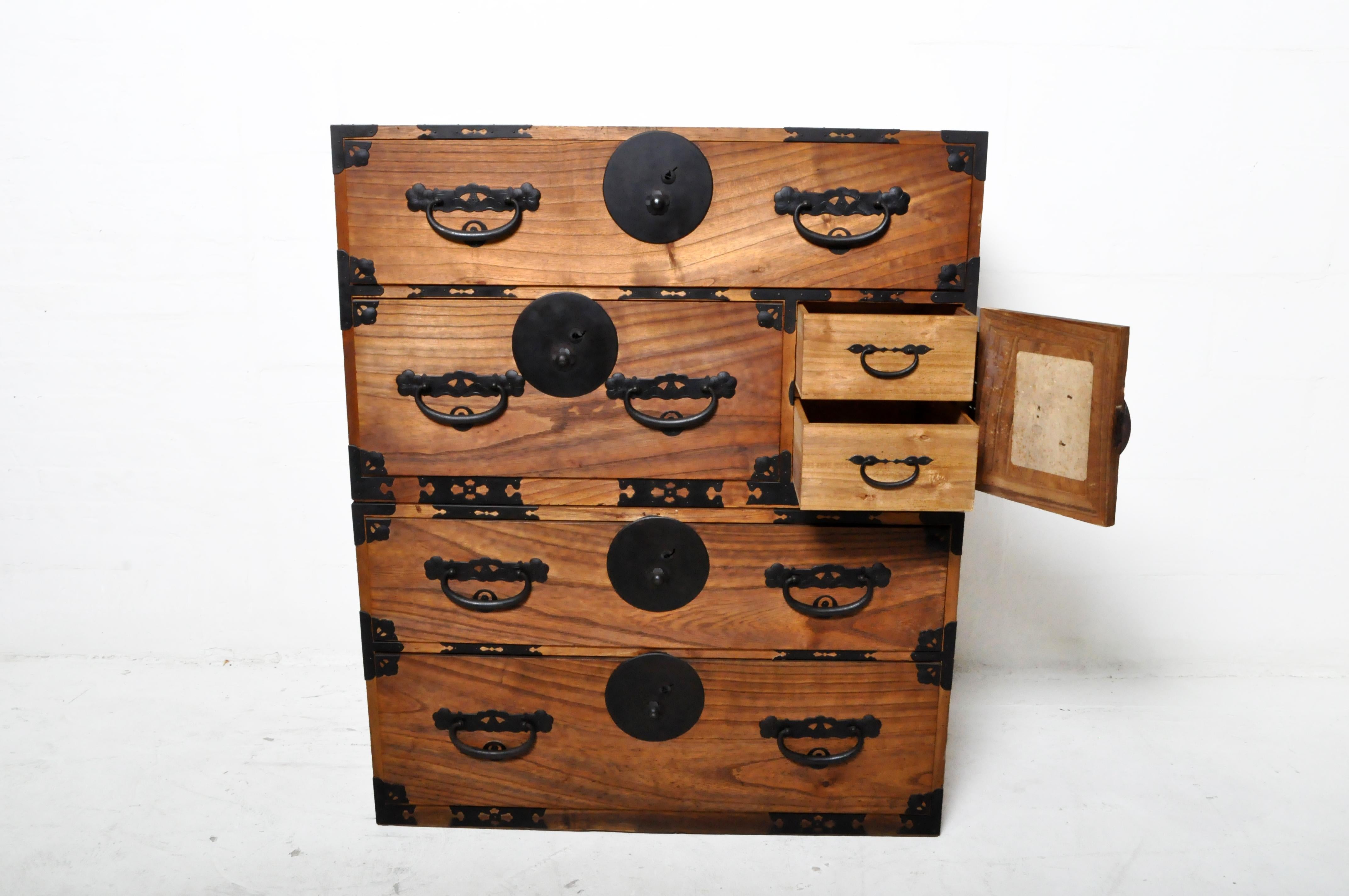 20th Century Japanese Tansu Chest in Two Parts 1