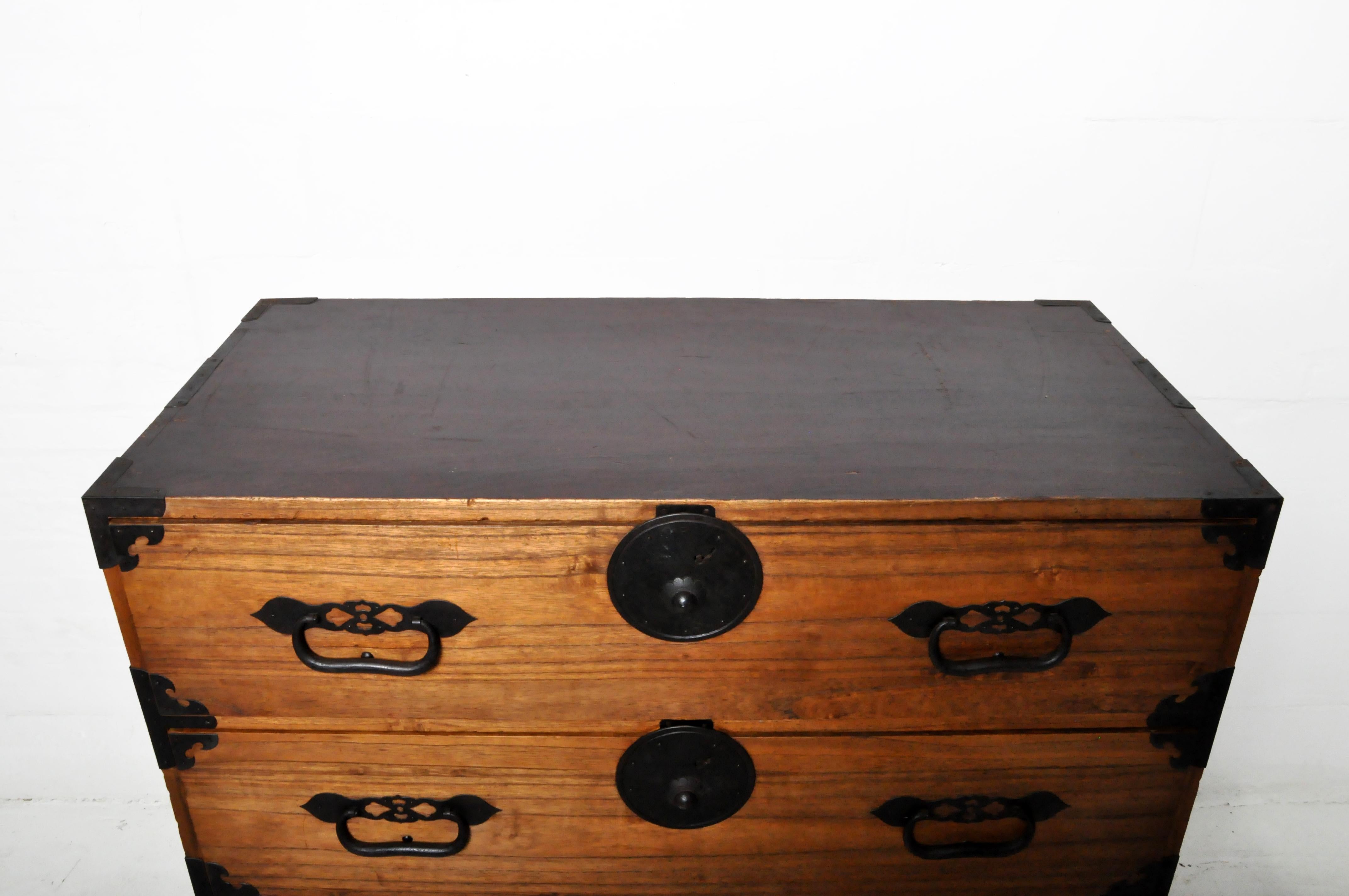 20th Century Japanese Tansu Chest in Two Parts 3