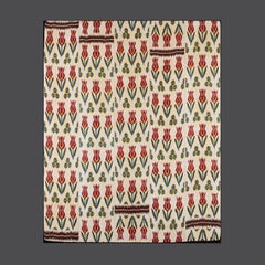 A 20th Century Large Tulip Pattern Uzbekistan Silk Ikat Panel