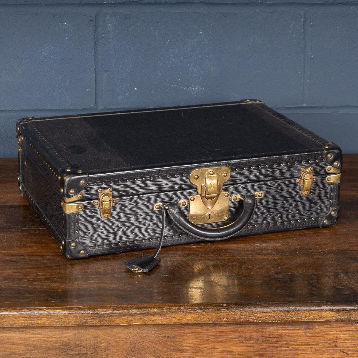 A lovely late 20th century Louis Vuitton briefcase finished in black Epi leather. The Louis Vuitton Epi Leather line is produced from strictly chosen cowhide leather. It was introduced in 1993 and it has remained extremely popular ever since, used