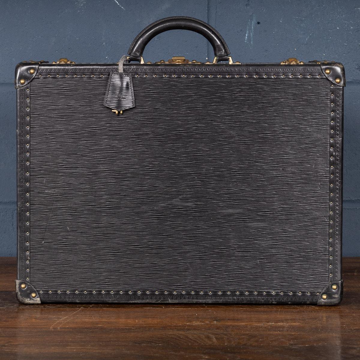 Brass A 20th Century Louis Vuitton Briefcase Finished In Black Epi Leather, France For Sale