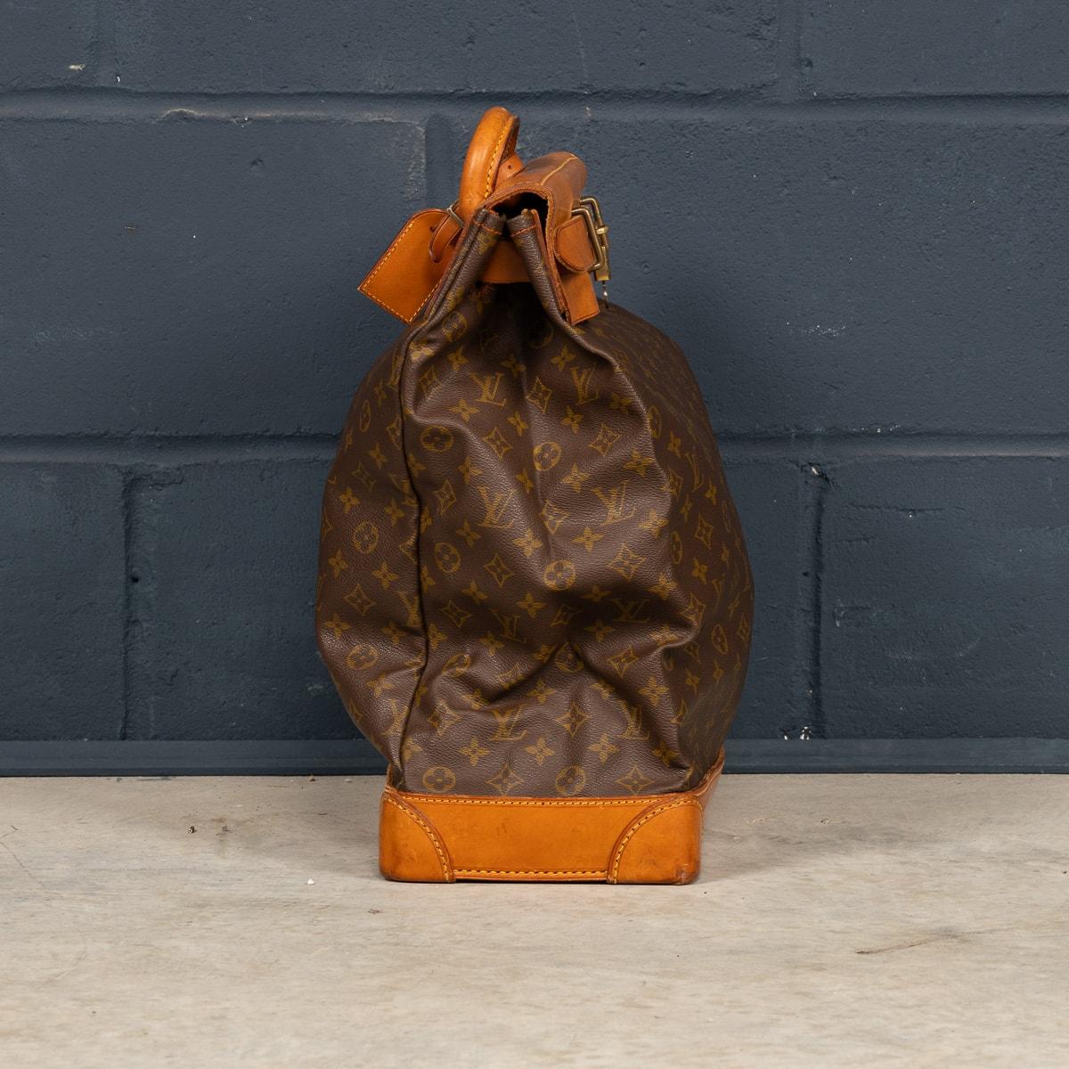 Brass A 20th Century Louis Vuitton Steamer Bag In Monogram Canvas, Made In France
