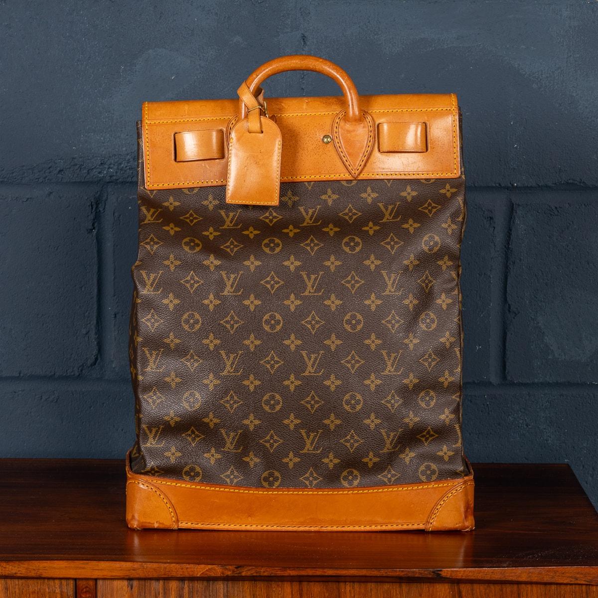 Brass A 20th Century Louis Vuitton Steamer Bag In Monogram Canvas, Made In France