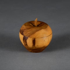 A 20th Century Olive Wood Treen Apple Tea Caddy