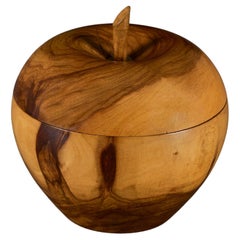 A 20th Century Olive Wood Treen Apple Tea Caddy