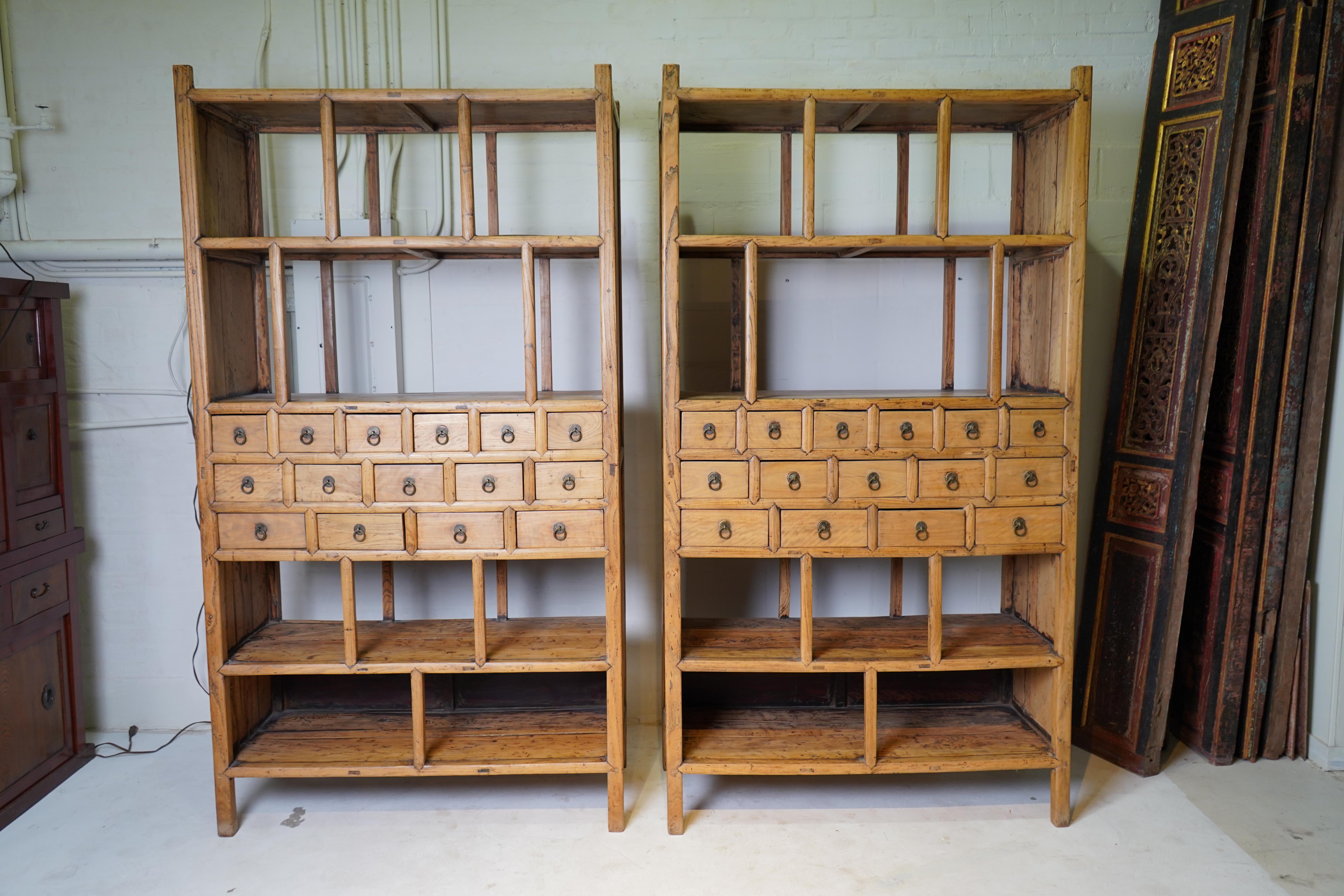 20th Century, Pair of Chinese Medicine Chests 10