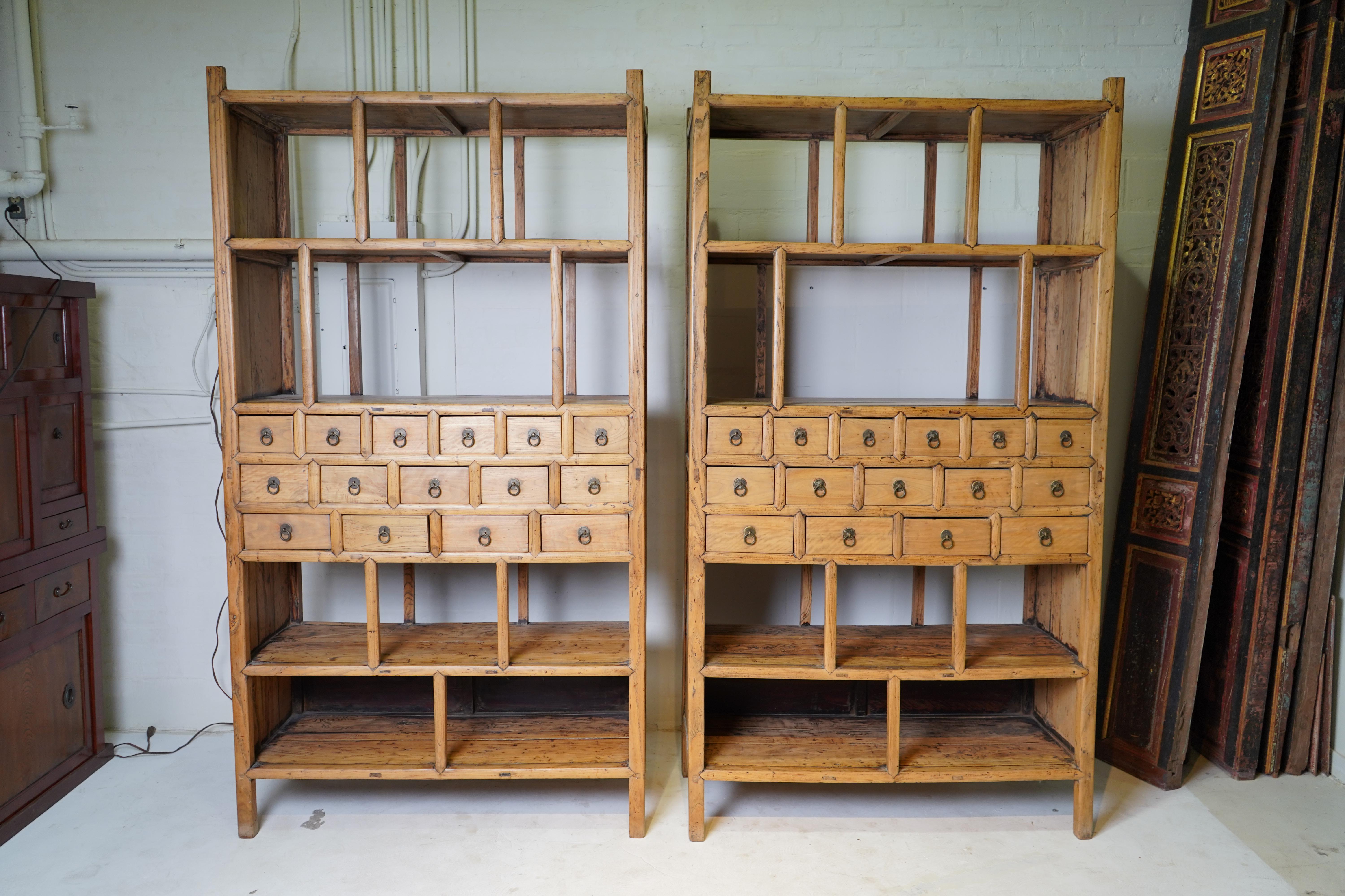 20th Century, Pair of Chinese Medicine Chests In Good Condition In Chicago, IL