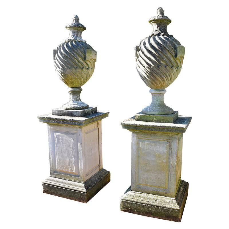 20th Century Pair of Lidded Urns For Sale
