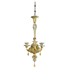 A 20th Century Pale Celadon Three Arm Chandelier by MVM Cappellin
