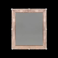 A 20th Century Pink Murano Glass Border Wall Mirror