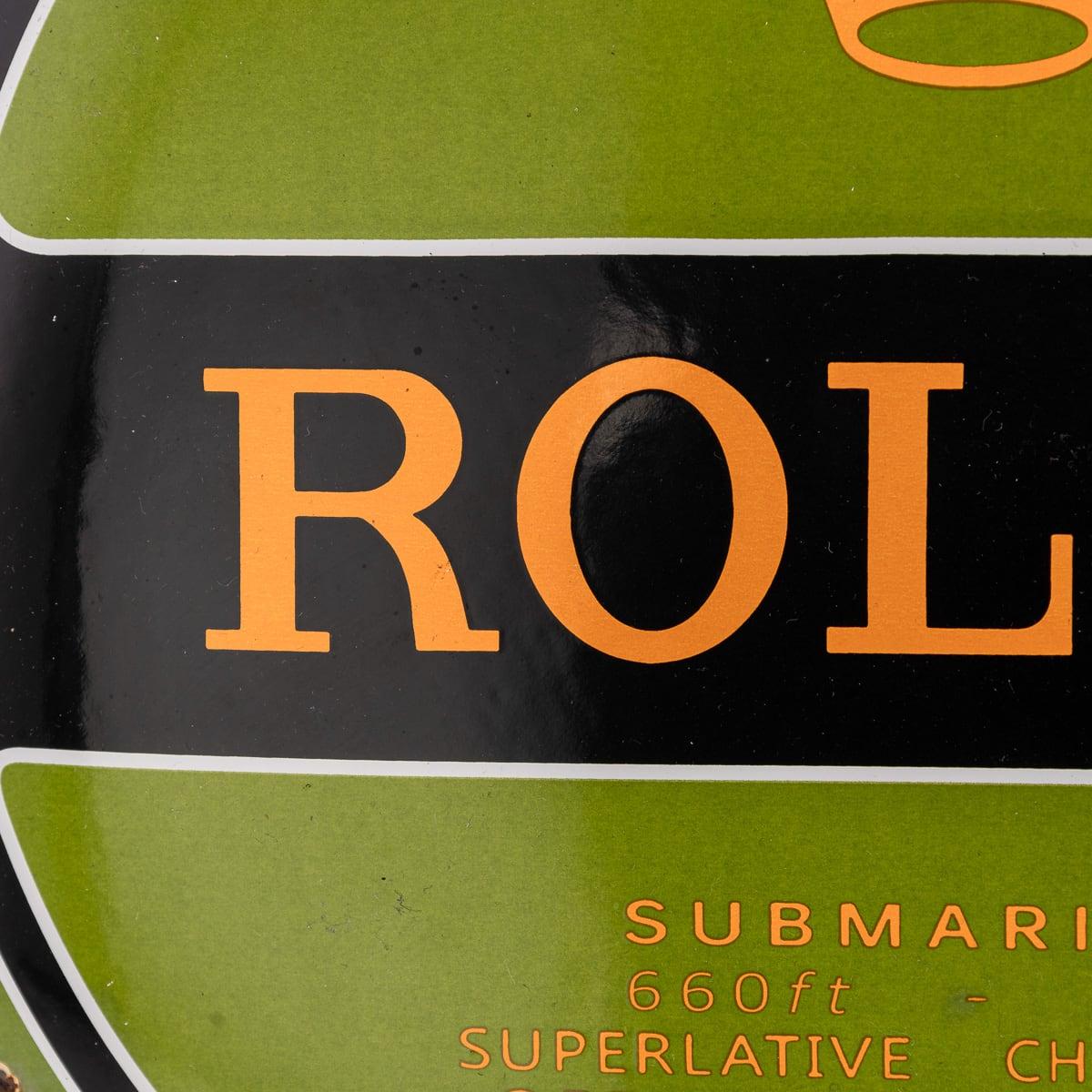 Metal A 20th Century Rolex Submariner Enamel Advertising Sign For Sale