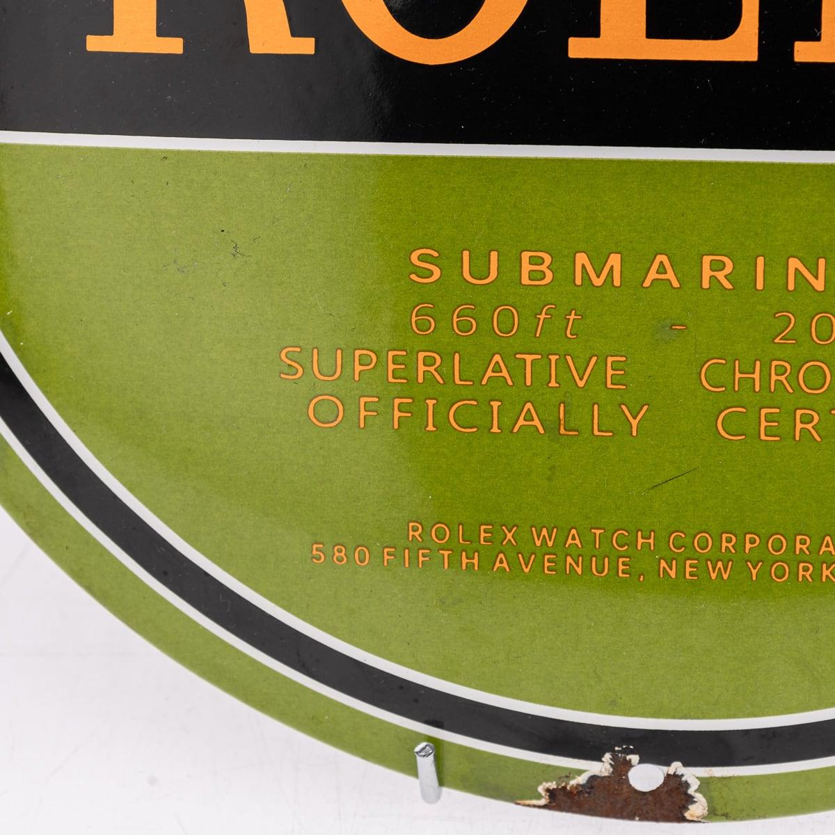 A 20th Century Rolex Submariner Enamel Advertising Sign For Sale 2
