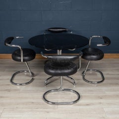 A 20th Century Set Of Four Italian "Cobra" Dining Chairs By Giotto Stoppino