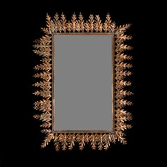 A 20th Century Spanish Pressed Copper Acorn Leaf Mirror