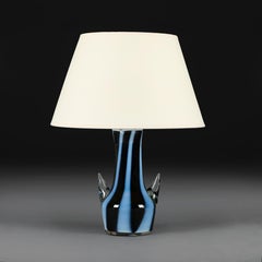 A 20th Century Striped Murano Glass Lamp with Stylised Handles