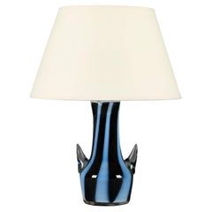 A 20th Century Striped Murano Glass Lamp with Stylised Handles