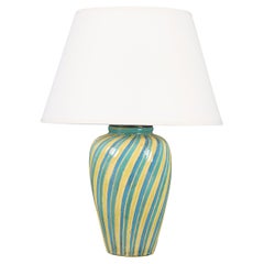 A 20th Century Swirling Striped Art Pottery Lamp