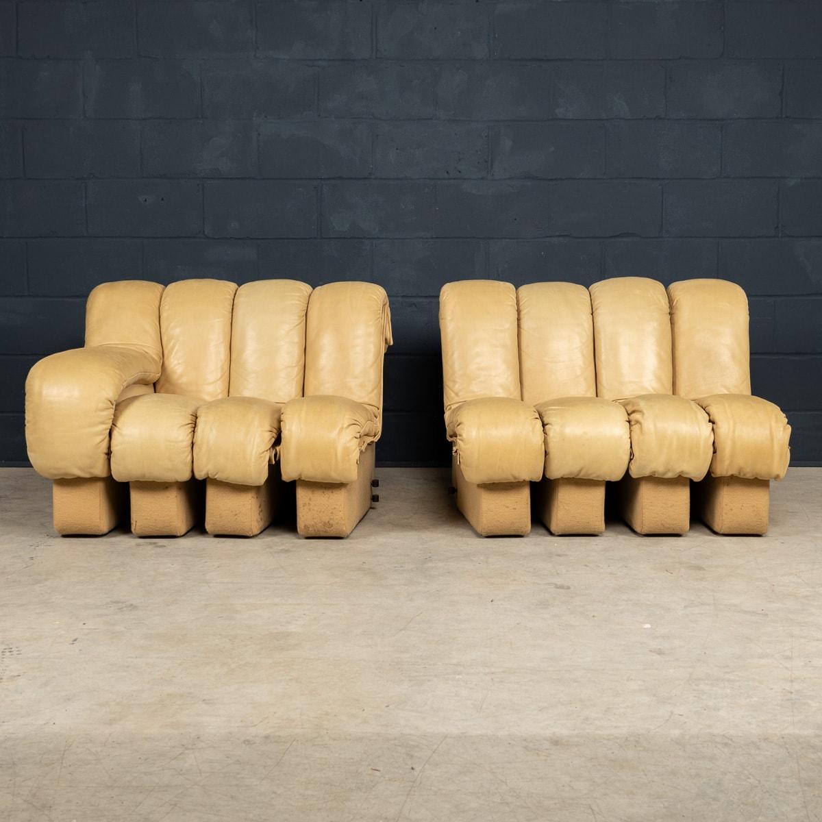 Un canapé Swiss Leather De Sede Ds-600 « Caterpillar » du 20ème siècle en vente 5