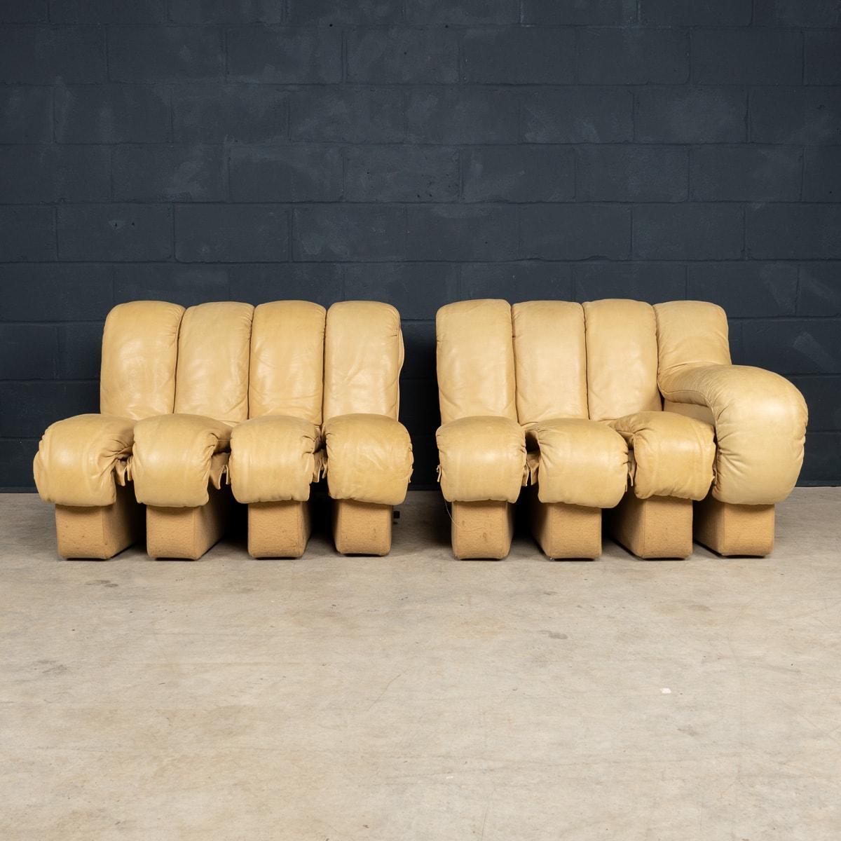 20ième siècle Un canapé Swiss Leather De Sede Ds-600 « Caterpillar » du 20ème siècle en vente