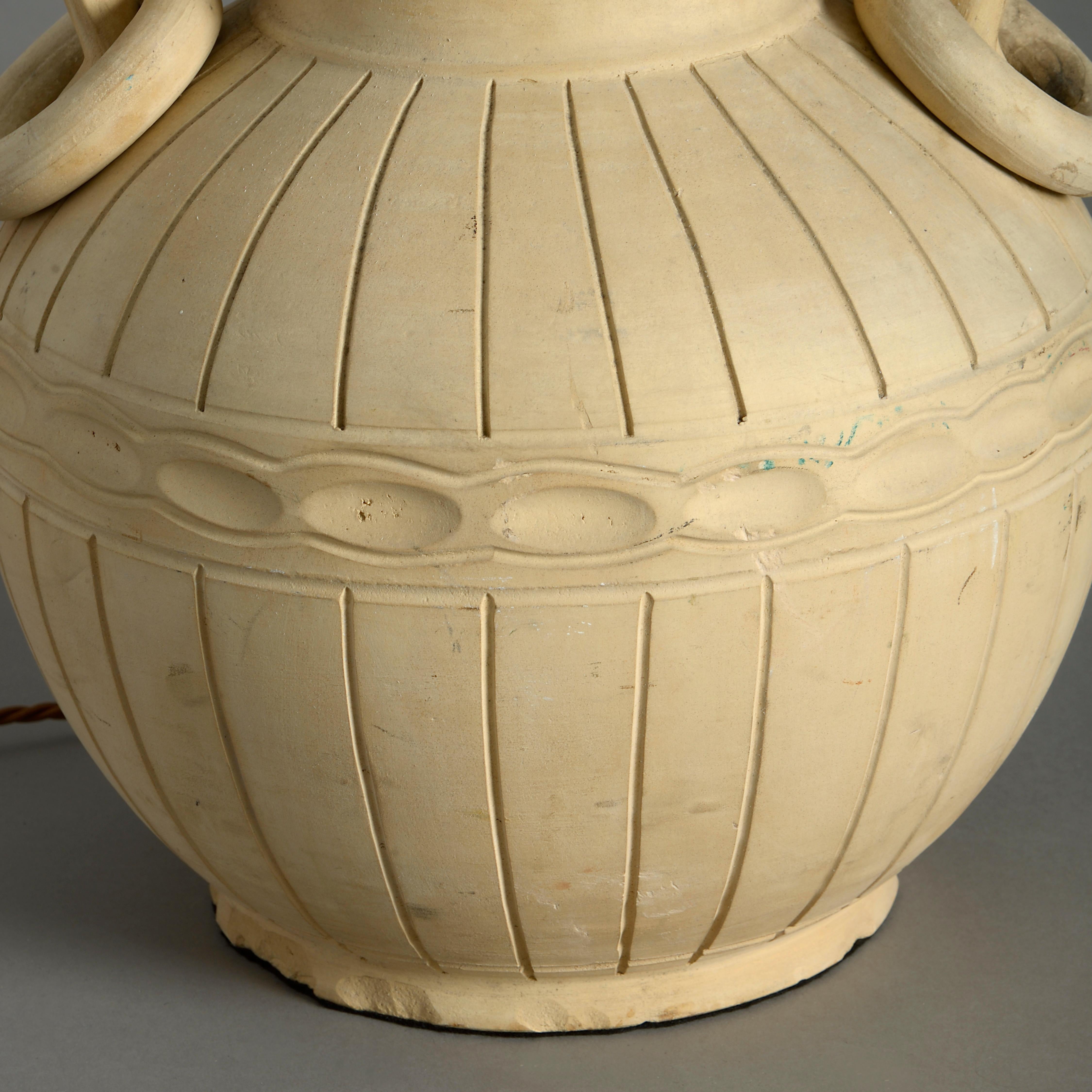Classical Roman 20th Century Terracotta Classical Vase Lamp