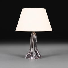 A 20th Century Twisted Clear Murano Glass Table Lamp