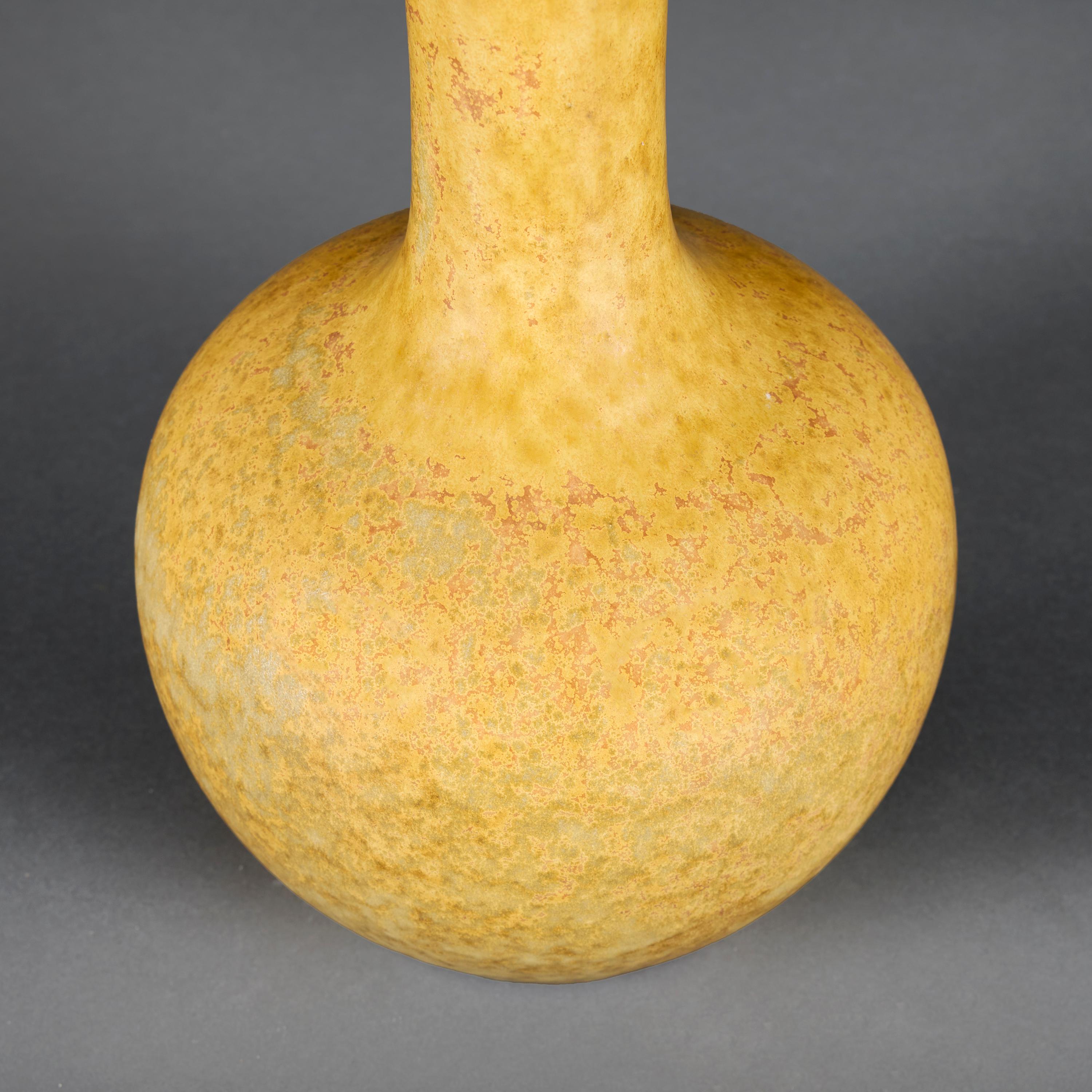 A 20th Century Yellow Crystalline Glaze Vase as a Lamp In Good Condition For Sale In London, GB
