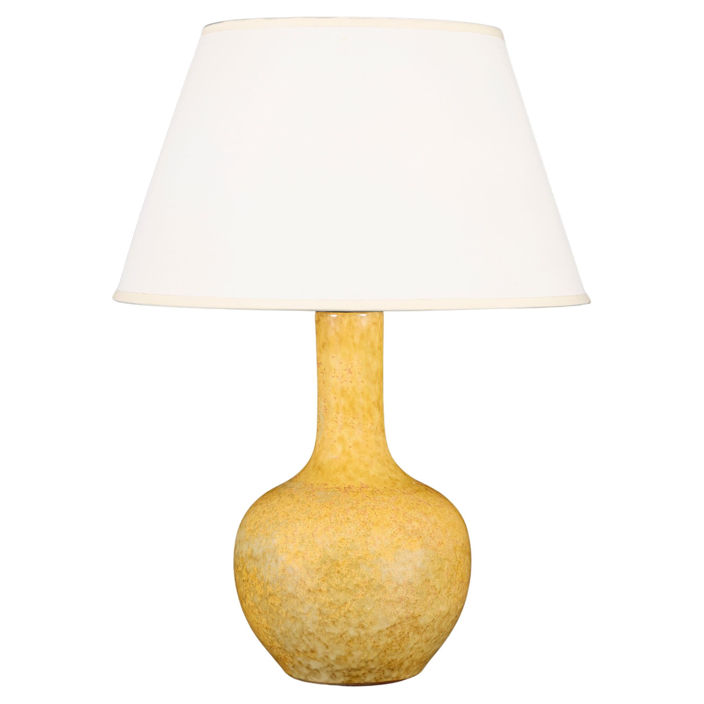 A 20th Century Yellow Crystalline Glaze Vase as a Lamp For Sale