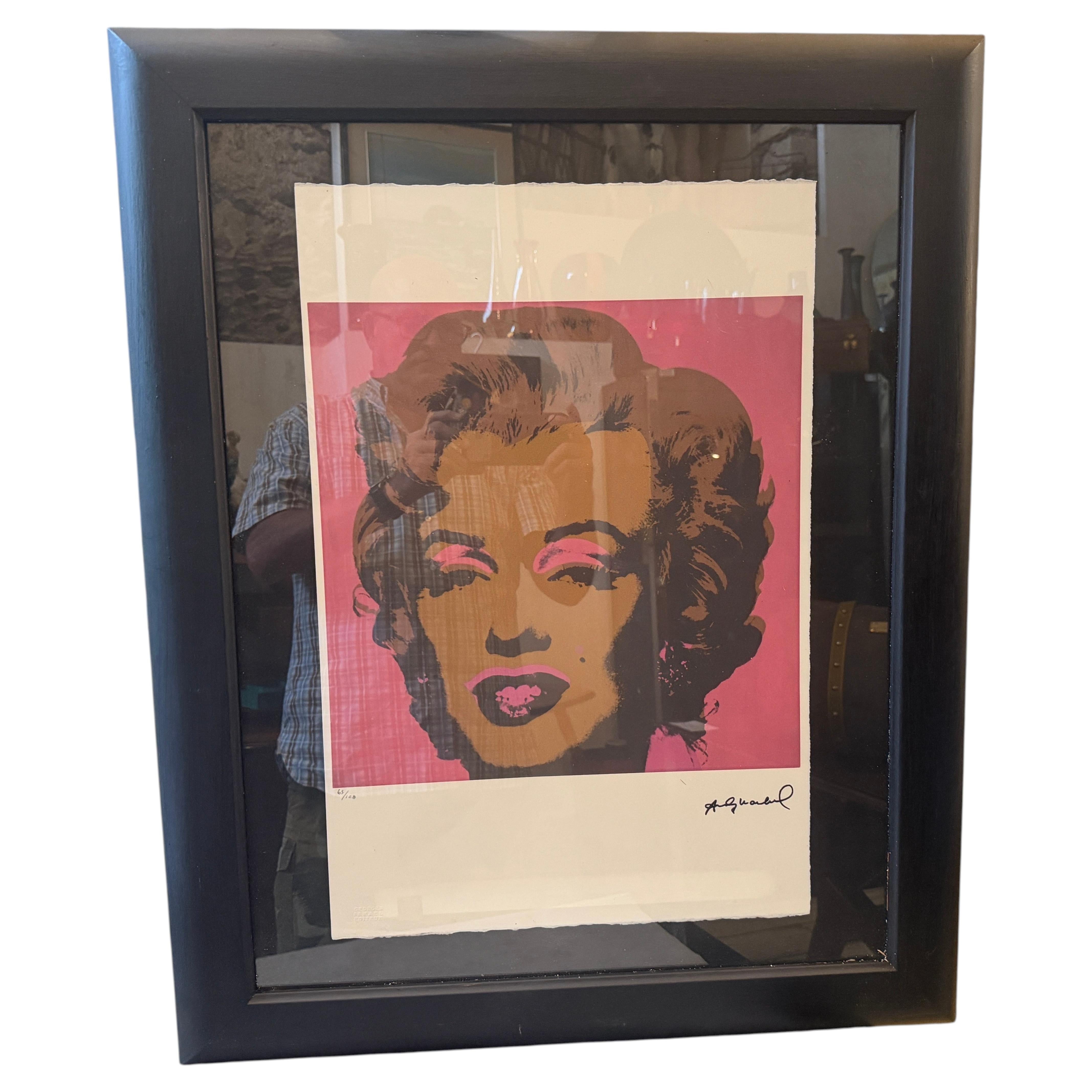 A 21st Century Framed Pop Art Marylin Monroe 65/100 Lithography by Andy Warhol