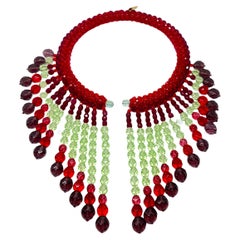 A 21st Century Green and Red Crystal Collier Necklace by Coppola e Toppo