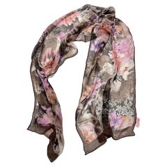 A 21st century Never Worn Flower Silk Scarf by Romeo Gigli