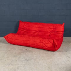 A 21st Century Red "Togo" Three Seater Sofa By Michel Ducaroy For Ligne Roset