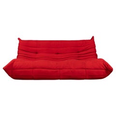 A 21st Century Red "Togo" Three Seater Sofa By Michel Ducaroy For Ligne Roset