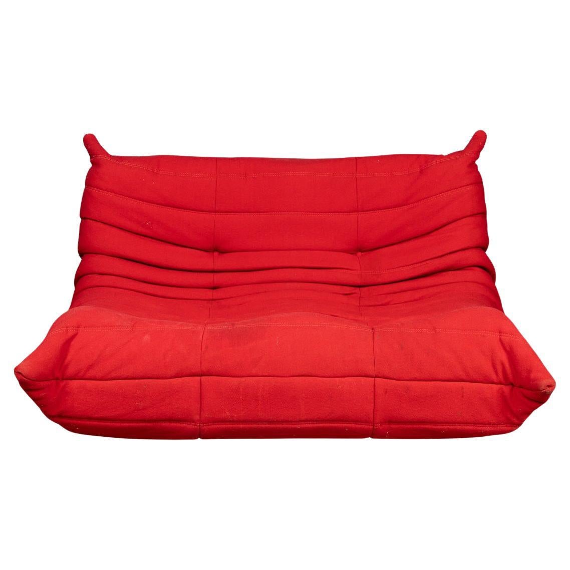 A 21st Century Red "Togo" Two Seater Sofa By Michel Ducaroy For Ligne Roset