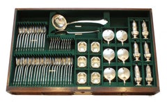 255-Piece Canteen of Silver Trefid Pattern Flatware for 36 Garrards of London