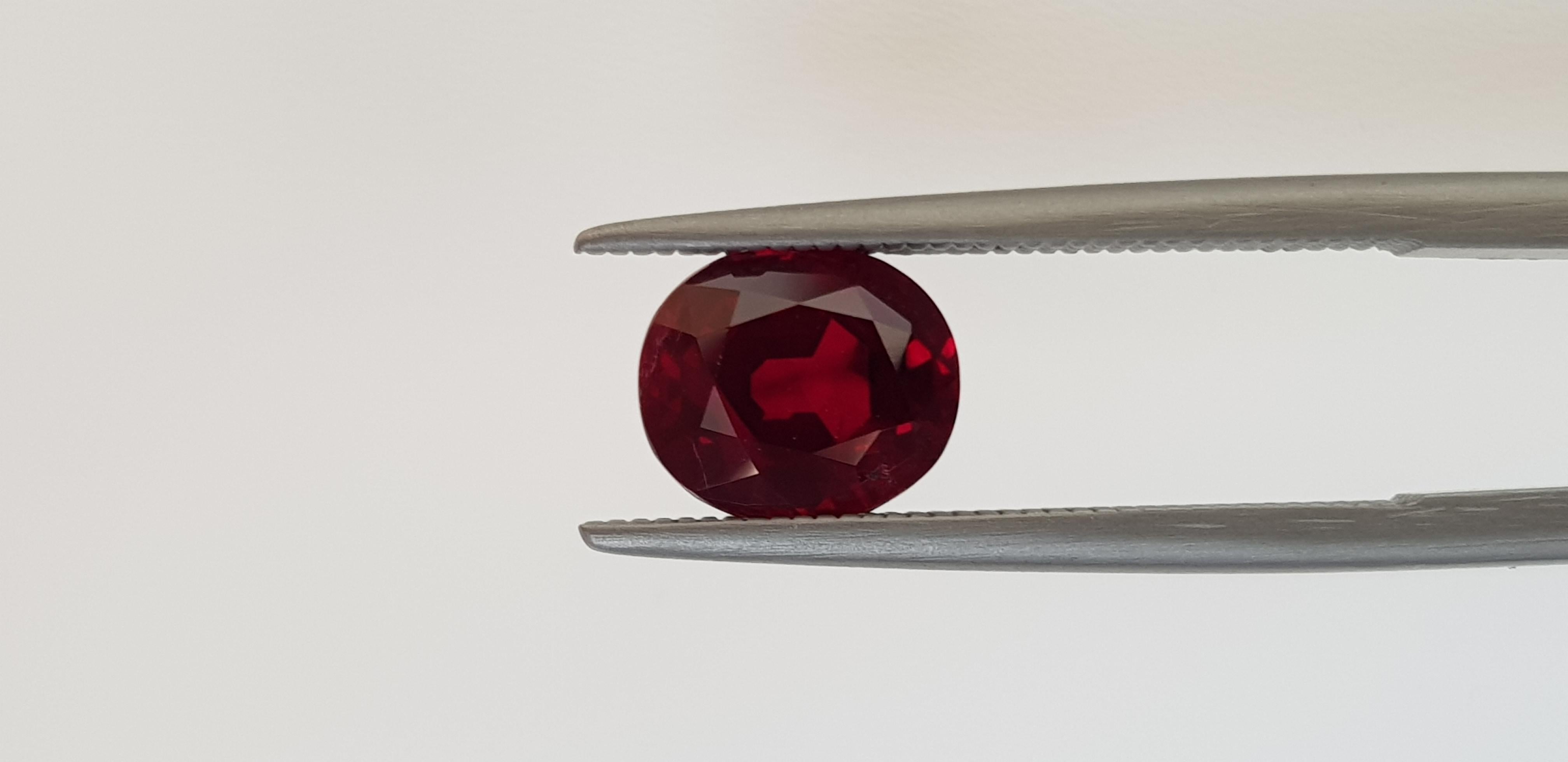 Modern 2.79 carat 'Pigeon's Blood' Fine Unheated Burmese Ruby  For Sale
