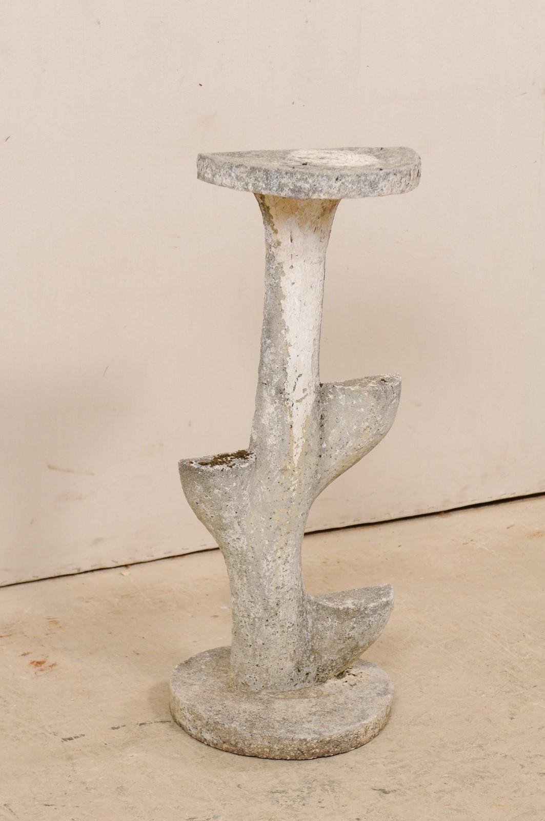 Cast Stone Tall French Decoratively Tiered Patio Accent, Mid-20th Century For Sale