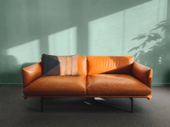 Envelope Design with 3 Fabrics, Hand-Embroidered rectangular cushion